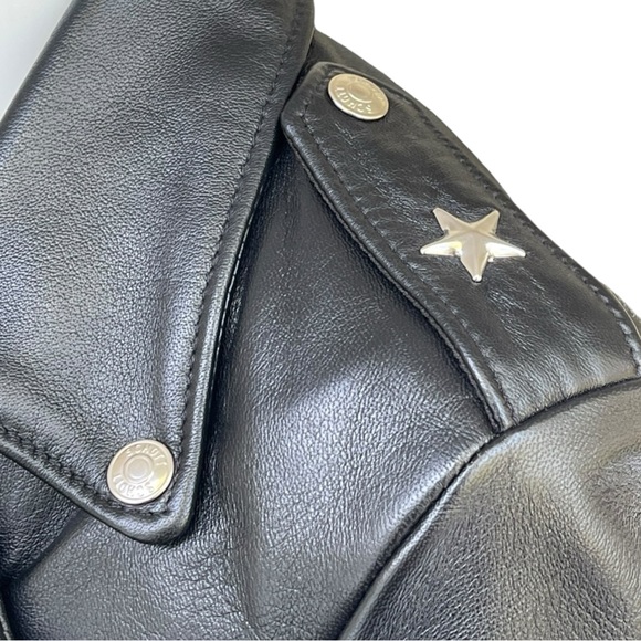 SCHOTT NYC Womens M Leather 1 Star Perfecto Moto Jacket Cropped Biker Belted NWT - Picture 10 of 16